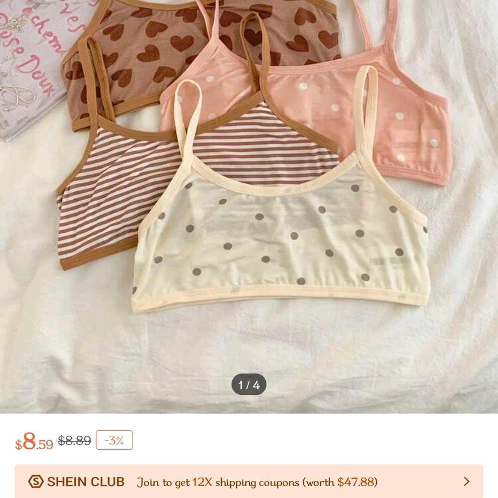 SHEIN Women's Intimates: Heart, Stripe, and Dot Bras